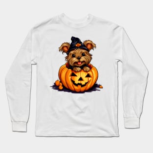 Yorkshire Terrier Dog inside Pumpkin #2 Long Sleeve T-Shirt